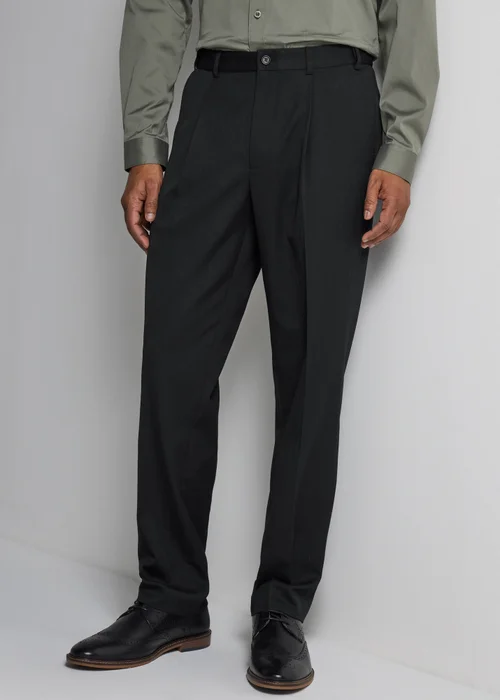 Taylor & Wright Black Regular Fit Flexi Waist Trousers - 30 Waist 29 Leg Image 1