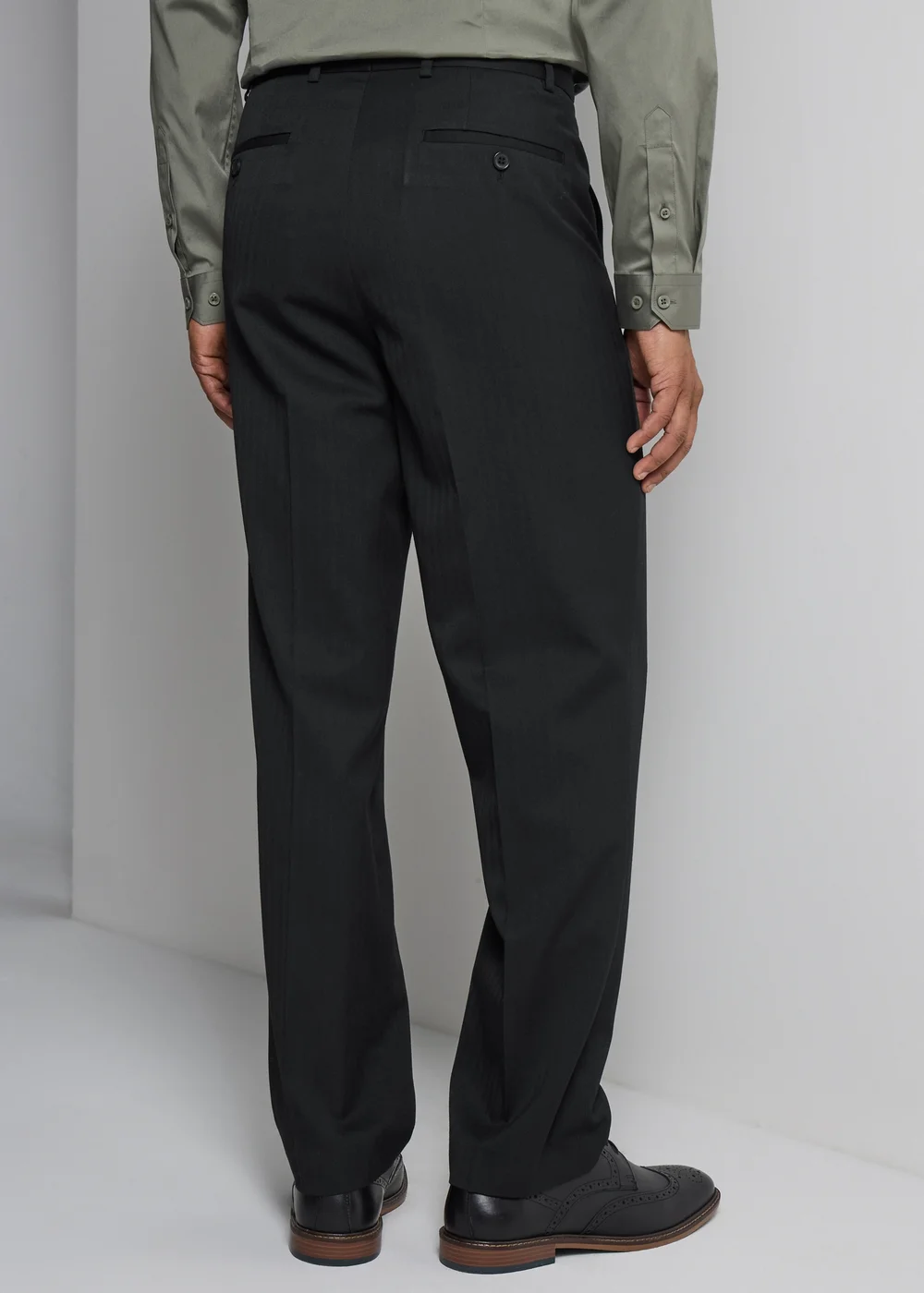 Taylor & Wright Black Regular Fit Flexi Waist Trousers - 30 Waist 29 Leg Image 3
