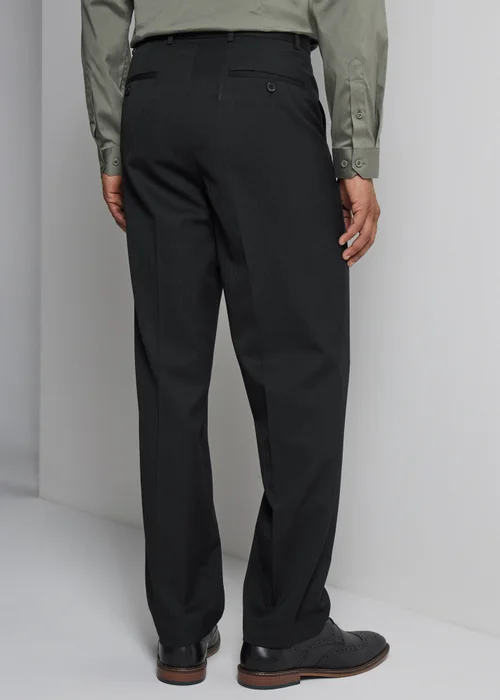 Taylor & Wright Black Regular Fit Flexi Waist Trousers - 30 Waist 29 Leg Image 3