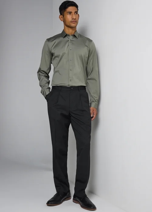 Taylor & Wright Black Regular Fit Flexi Waist Trousers - 30 Waist 29 Leg Image 2