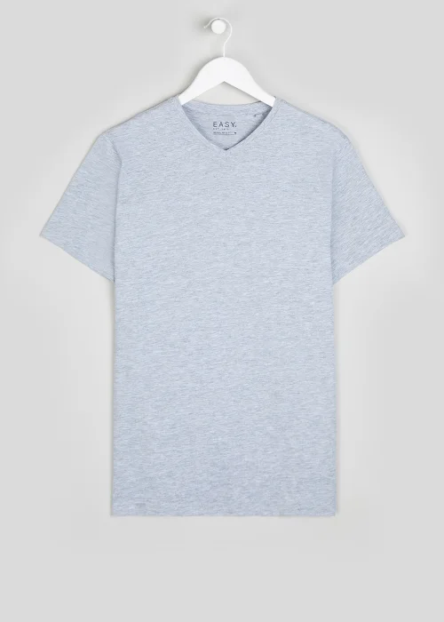 Grey Essential V-Neck T-Shirt - Small Image 4