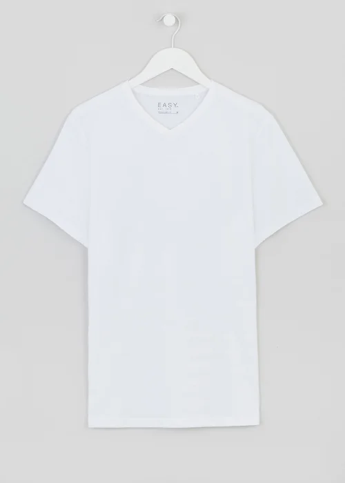 White Essential V-Neck T-Shirt - S Image 4