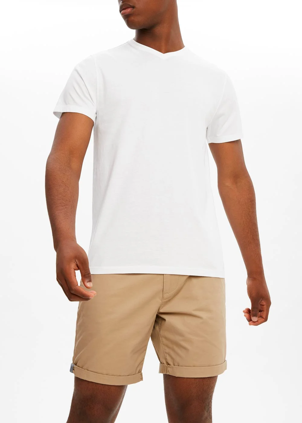 White Essential V-Neck T-Shirt - S Image 1