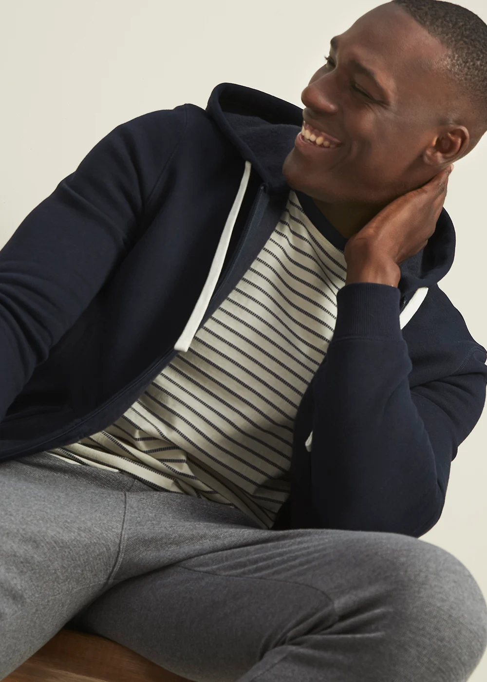Navy Zip Up Hoodie - S Image 5