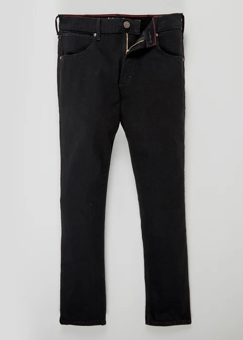 Wrangler Black Stretch Straight Fit Jeans - 30 R Image 2