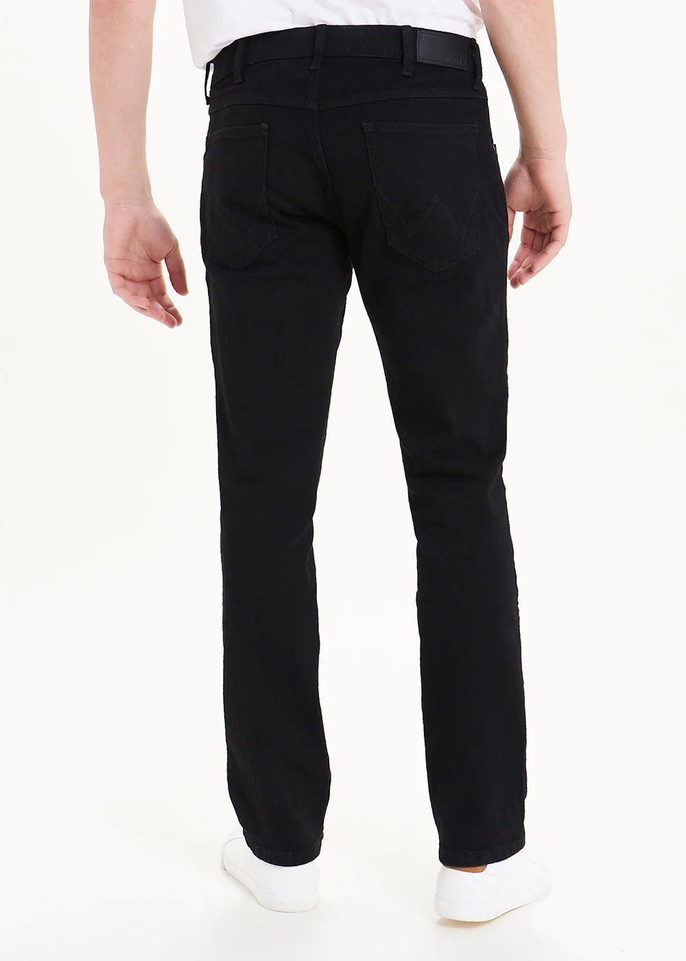 Wrangler Black Stretch Straight Fit Jeans - 30 R Image 3