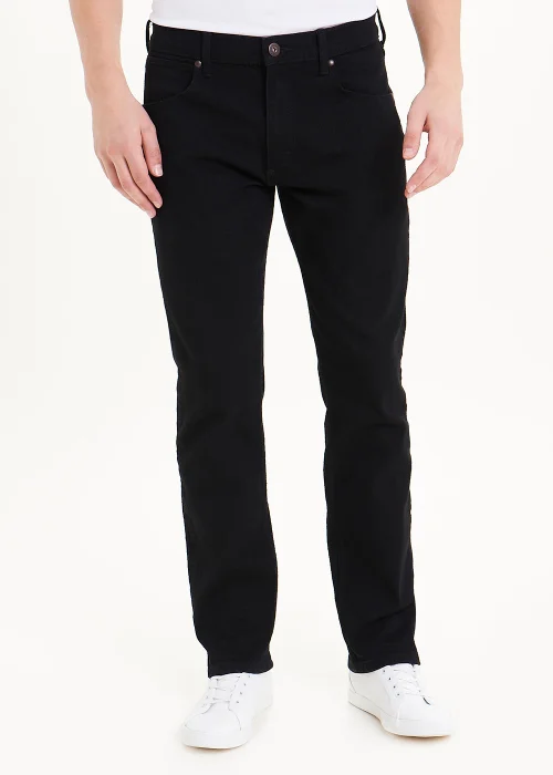 Wrangler Black Stretch Straight Fit Jeans - 30 R Image 1