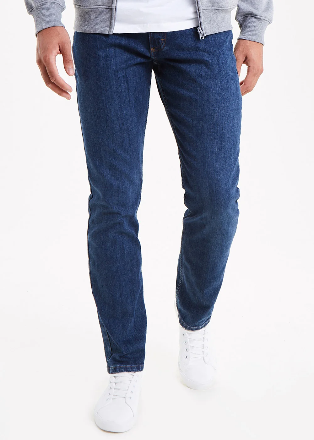Wrangler Dark Wash Stretch Straight Fit Jeans - 30 R Image 1