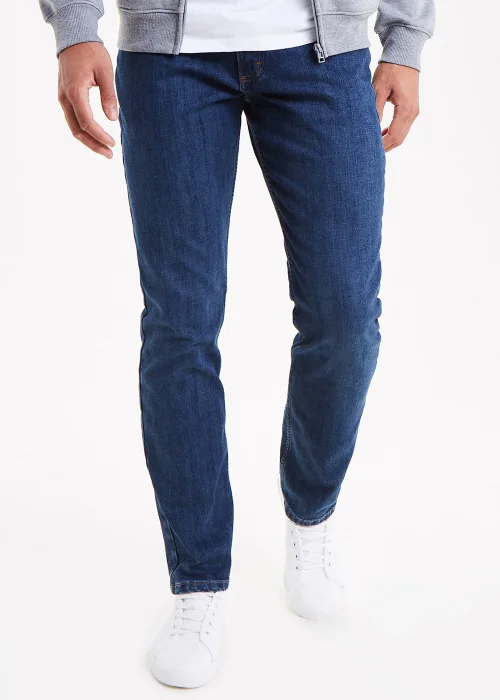 Wrangler Dark Wash Stretch Straight Fit Jeans - 30 R Image 1