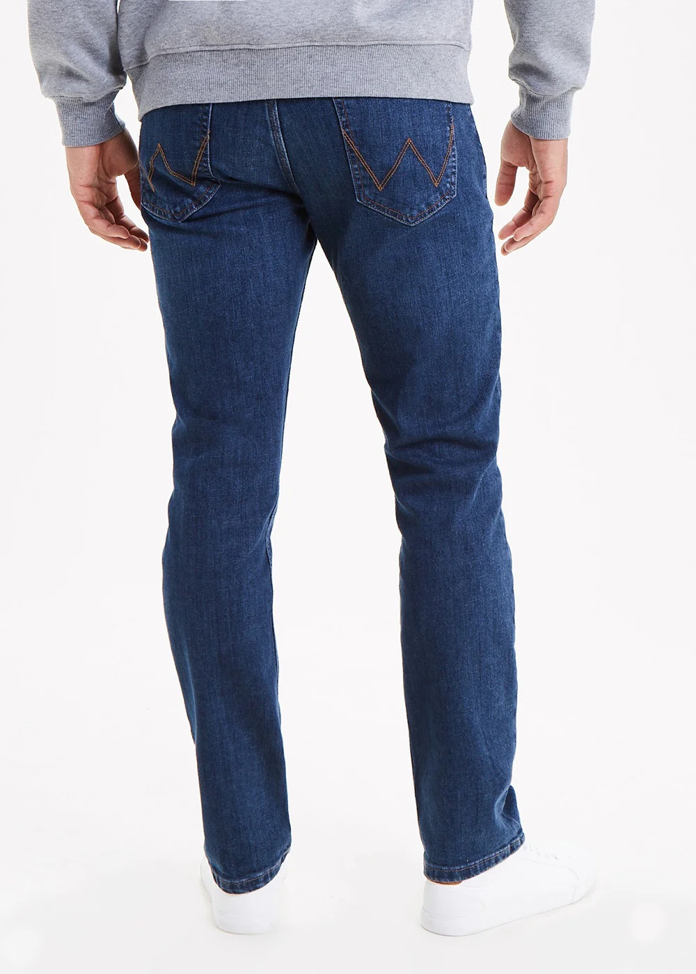 Wrangler Dark Wash Stretch Straight Fit Jeans - 30 R Image 2