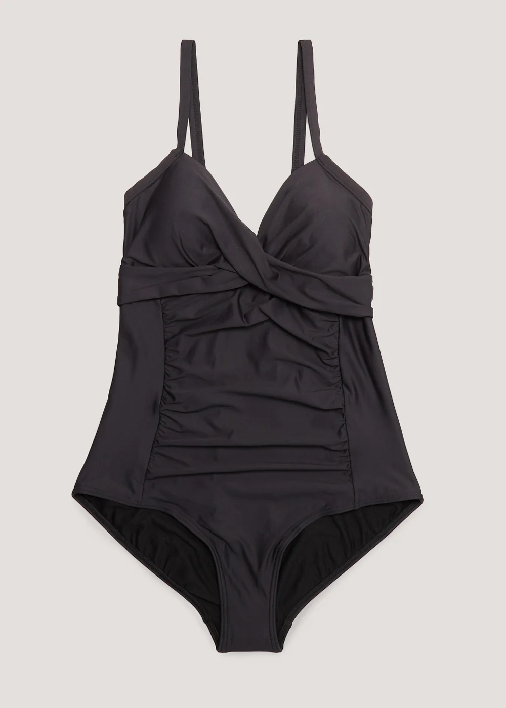 Black Tummy Control Wrap Front Swimsuit - 10 Image 4