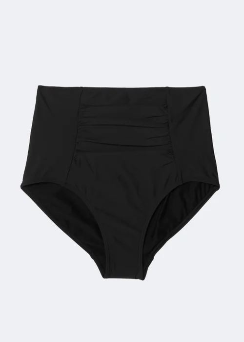 Black Tummy Control High Waisted Bikini Bottoms - 22 Image 4