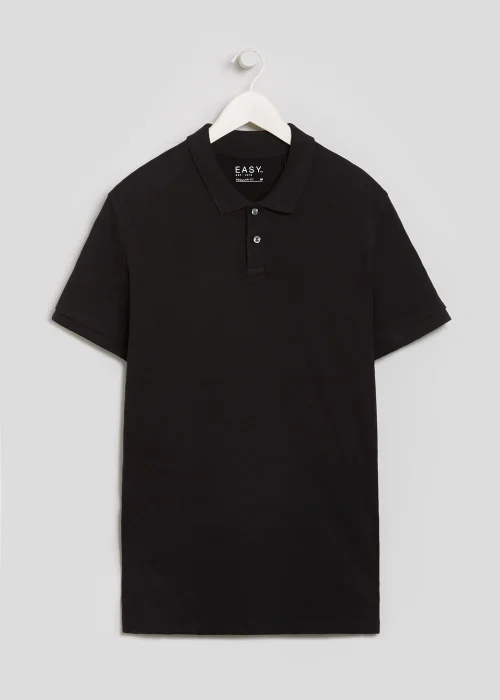 Black Pique Essential Polo Shirt - S Image 1