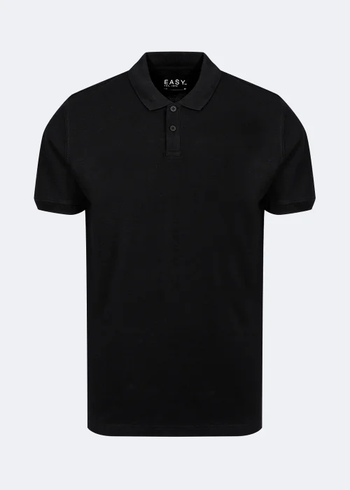 Black Pique Essential Polo Shirt - S Image 2