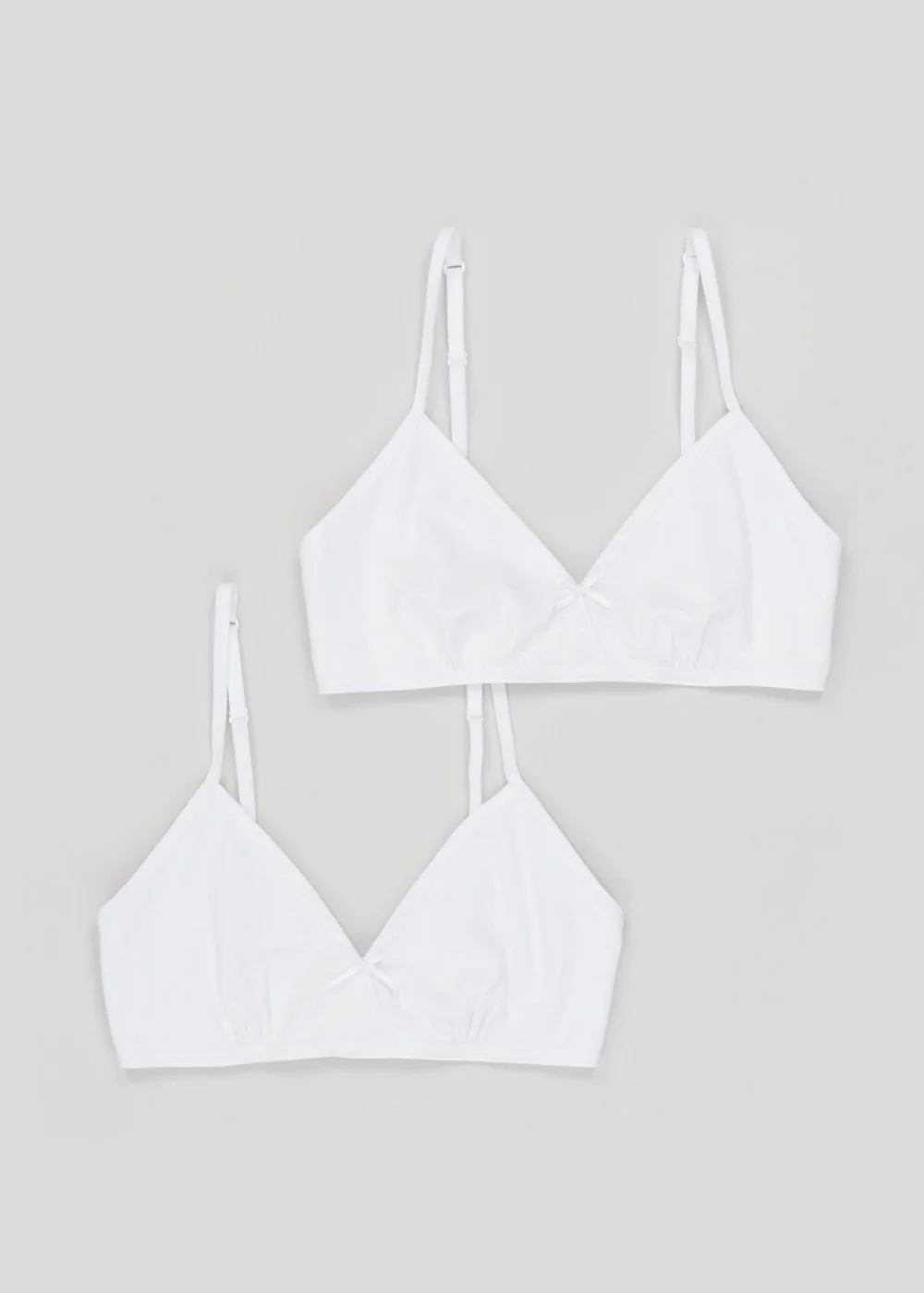 Girls 2 Pack White Crossover Bras (28AA-34A) - 28A Image 1
