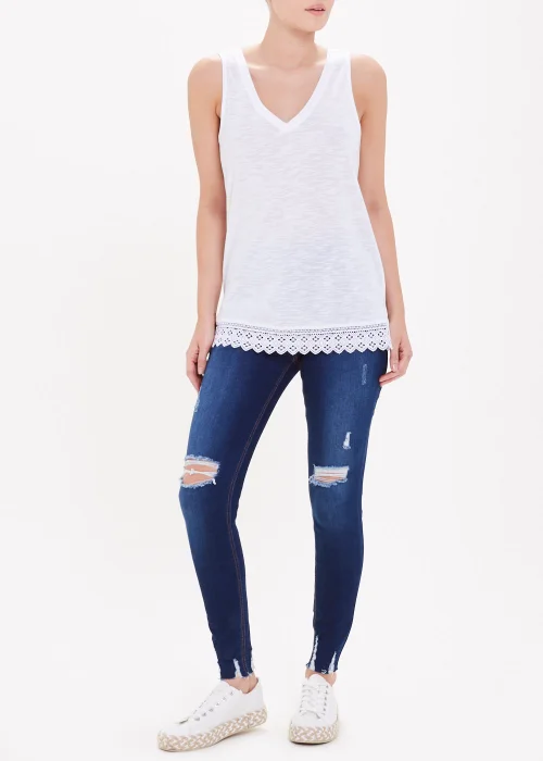 Lace Hem Vest Top - Size 8 Image 2