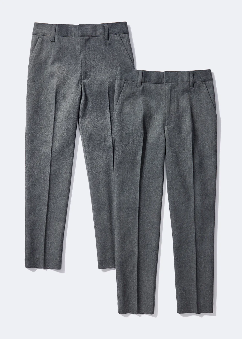 Boys 2 Pack Grey Skinny Fit School Trousers (6-13yrs) - 6 Yrs Image 1