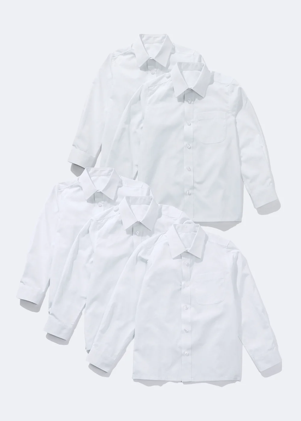 Boys 5 Pack White School Shirts (4-16yrs) - 4 Yrs Image 1