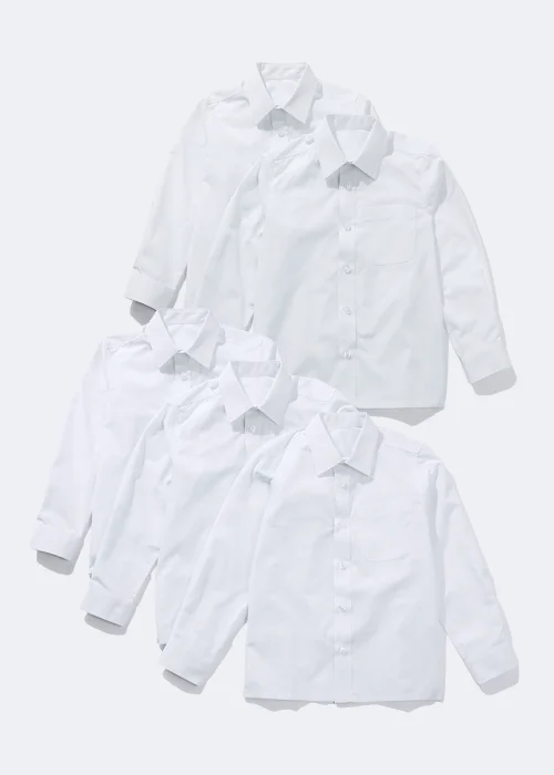 Boys 5 Pack White School Shirts (4-16yrs) - 4 Yrs Image 1