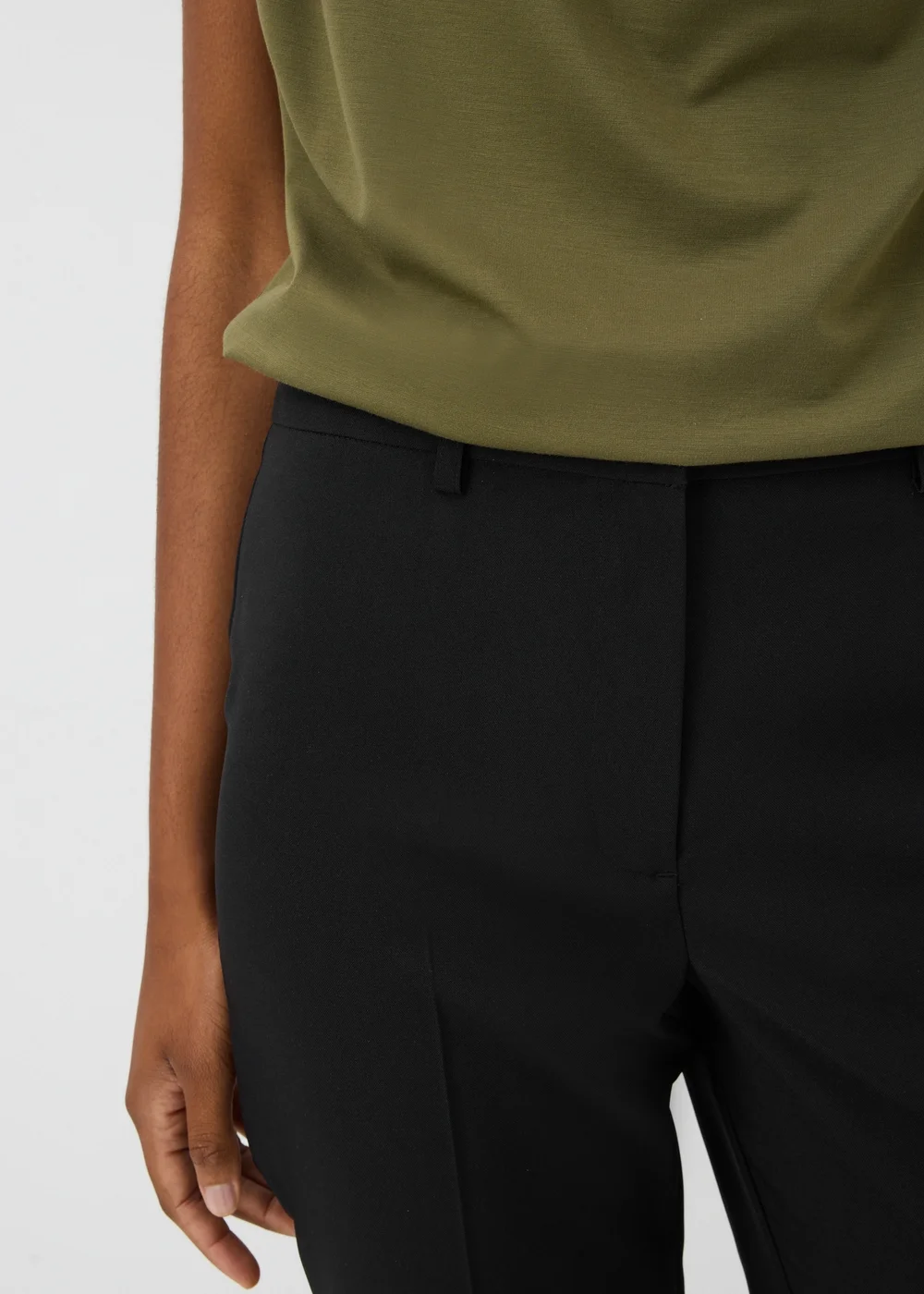 Black Straight Fit Trousers (Short) - 8 Image 3