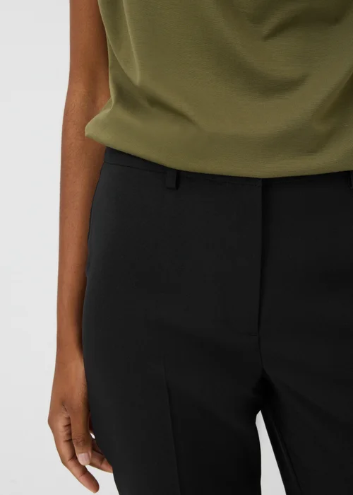 Black Straight Fit Trousers (Short) - 8 Image 3