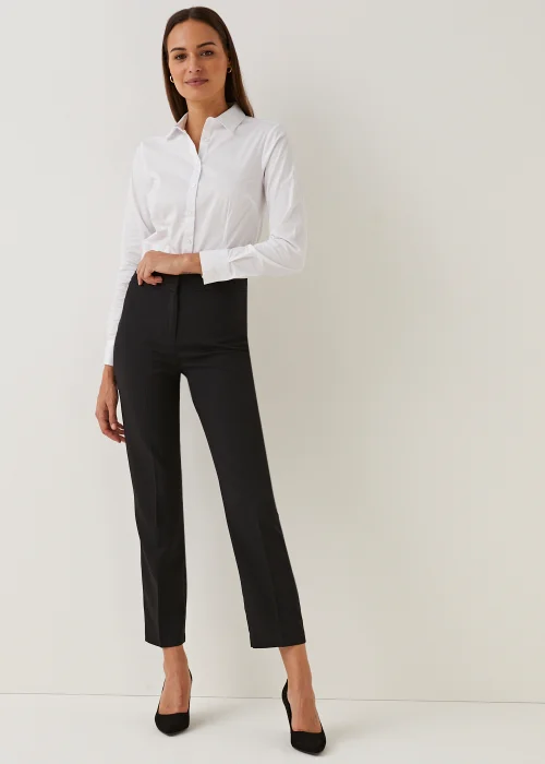 Et Vous Black Straight Fit Trousers (Regular) - Size 8 Image 1