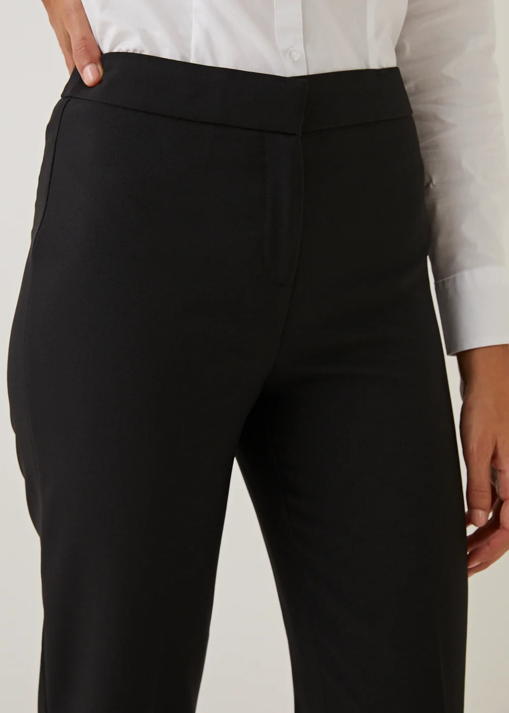 Et Vous Black Straight Fit Trousers (Long Length) - Size 8 Image 3