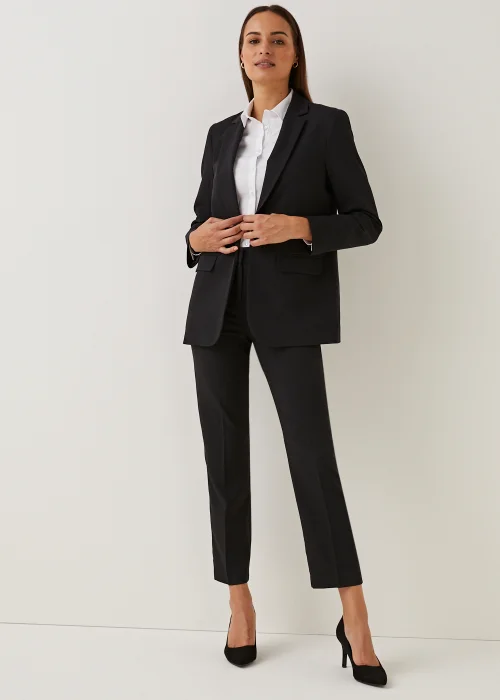 Et Vous Black Straight Fit Trousers (Long Length) - Size 8 Image 5