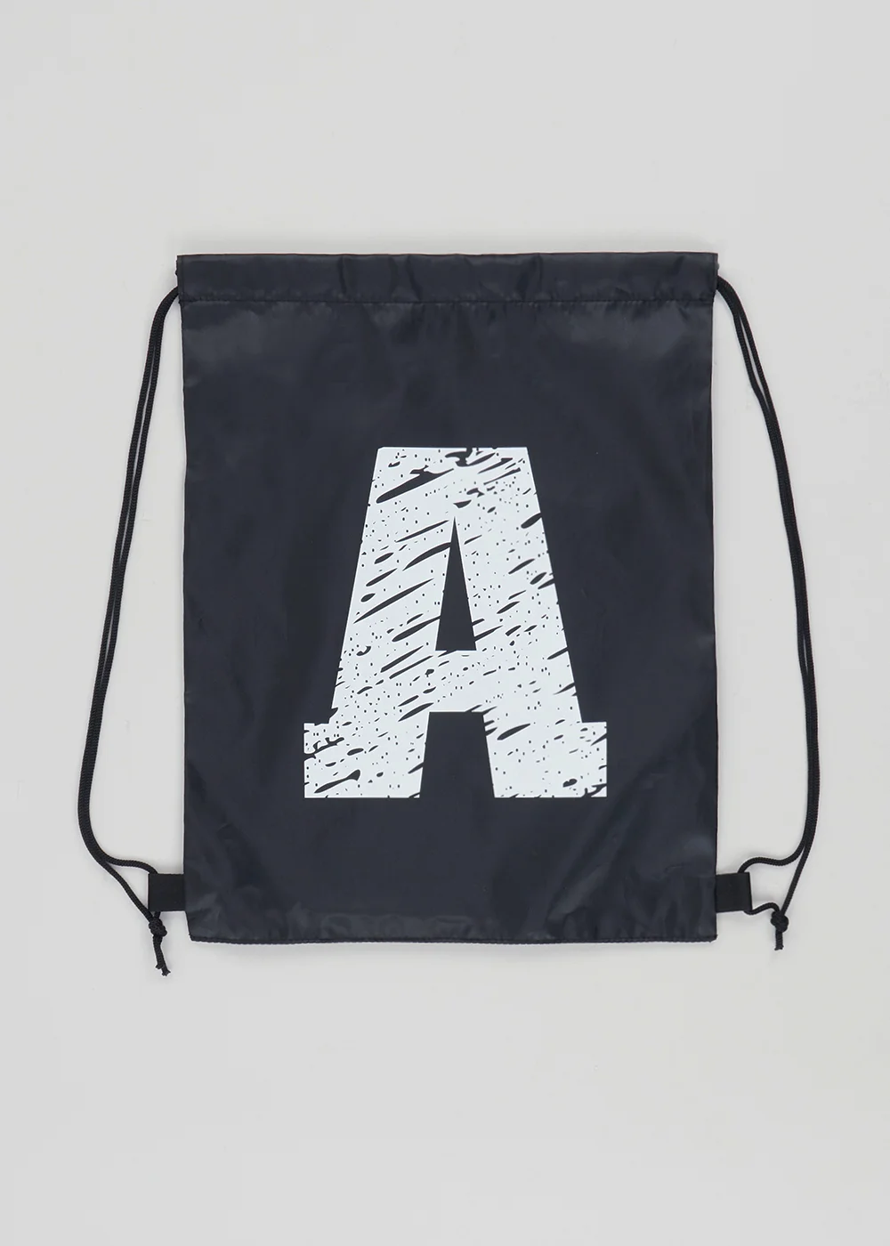 Kids Black Alphabet Drawstring Bag - S Image 1