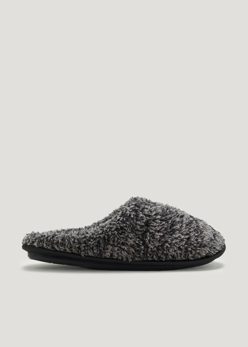 Charcoal Fluffy Slippers - Size 7 - 8 Image 1