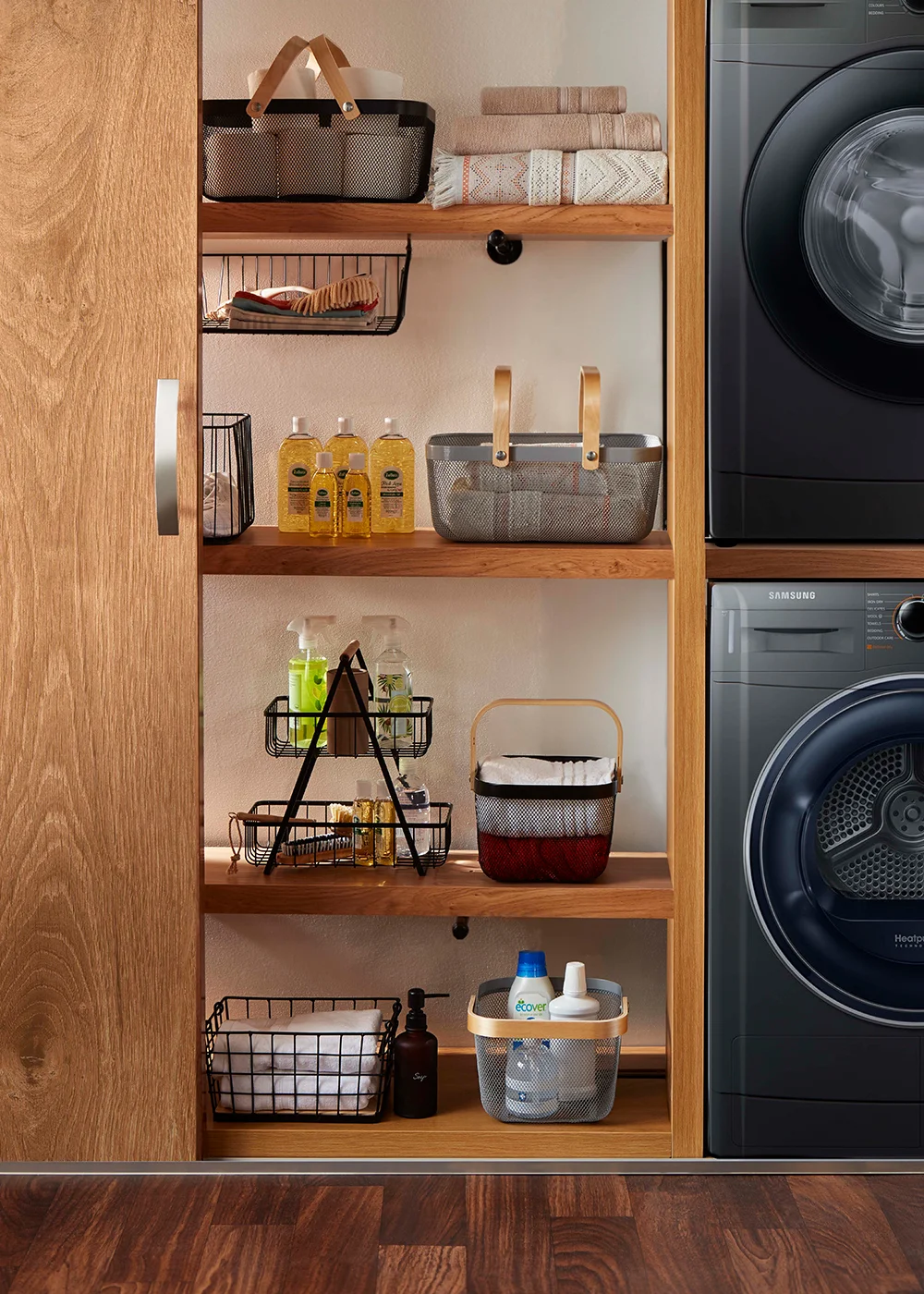 Black Wire Stackable Storage Basket Image 2