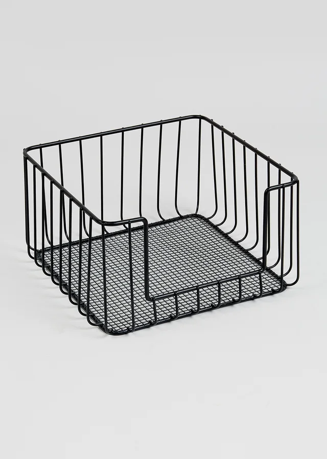 Black Wire Stackable Storage Basket