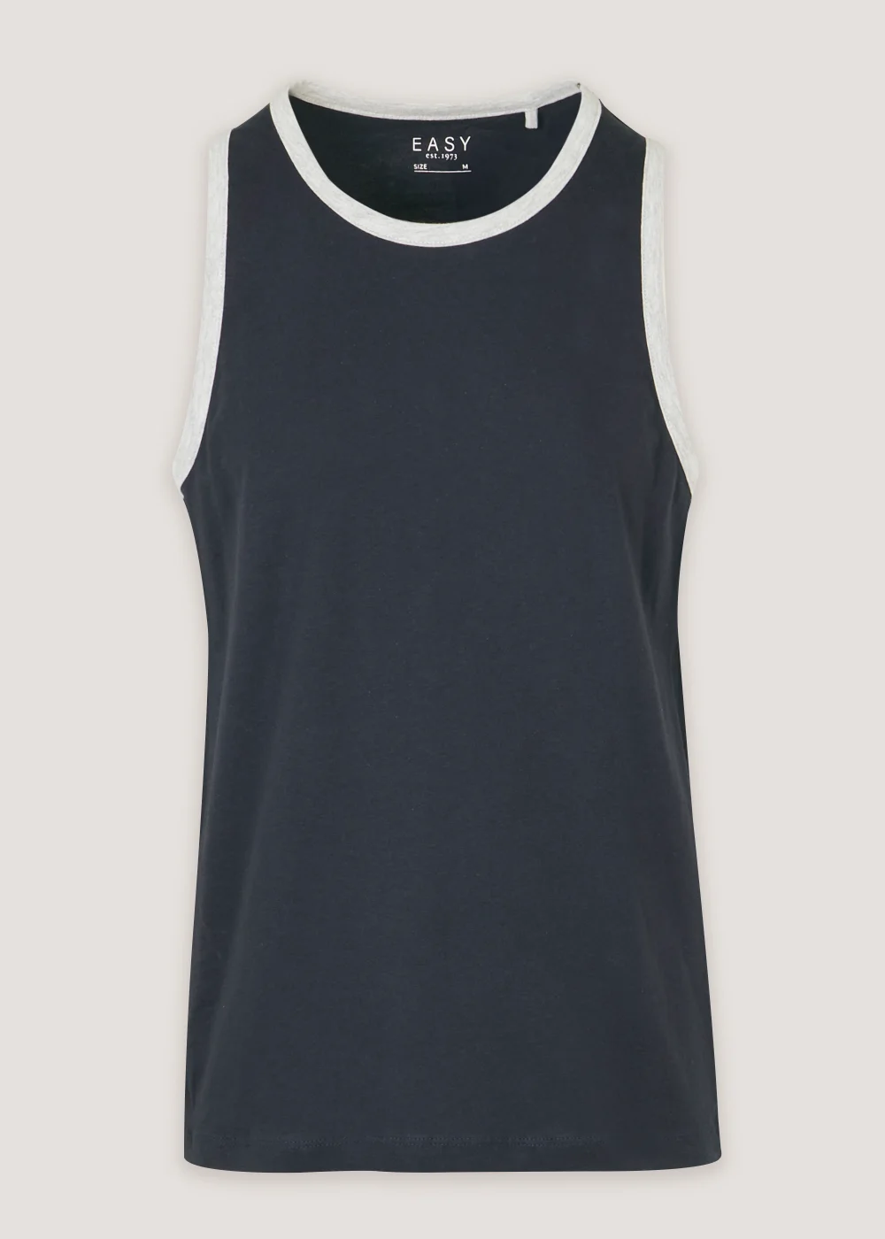 Navy Essential Jersey Ringer Vest Top - S Image 1