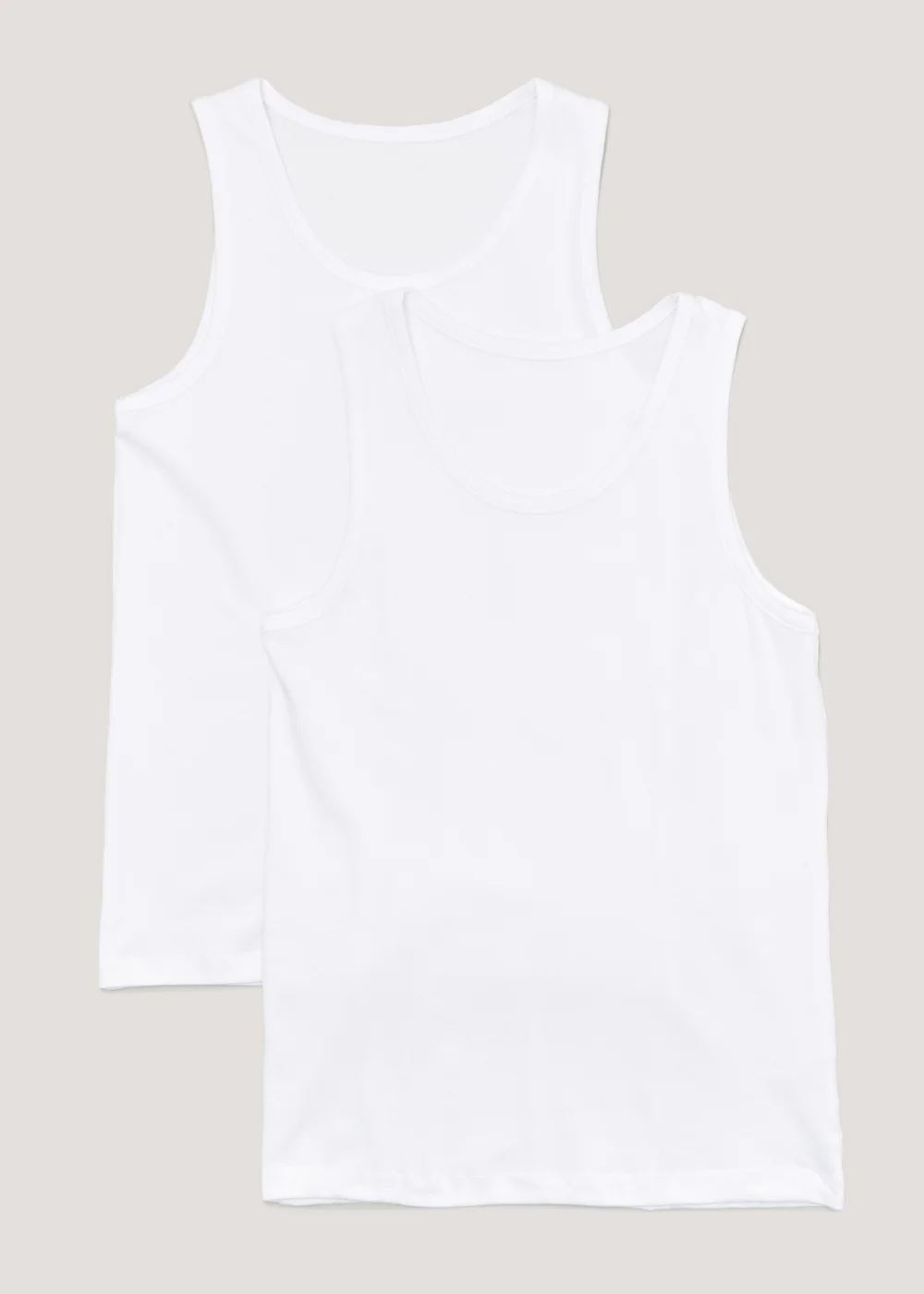 2 Pack White Vests - L Image 1