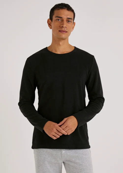 Black Long Sleeve Thermal Microfleece Top - L Image 1