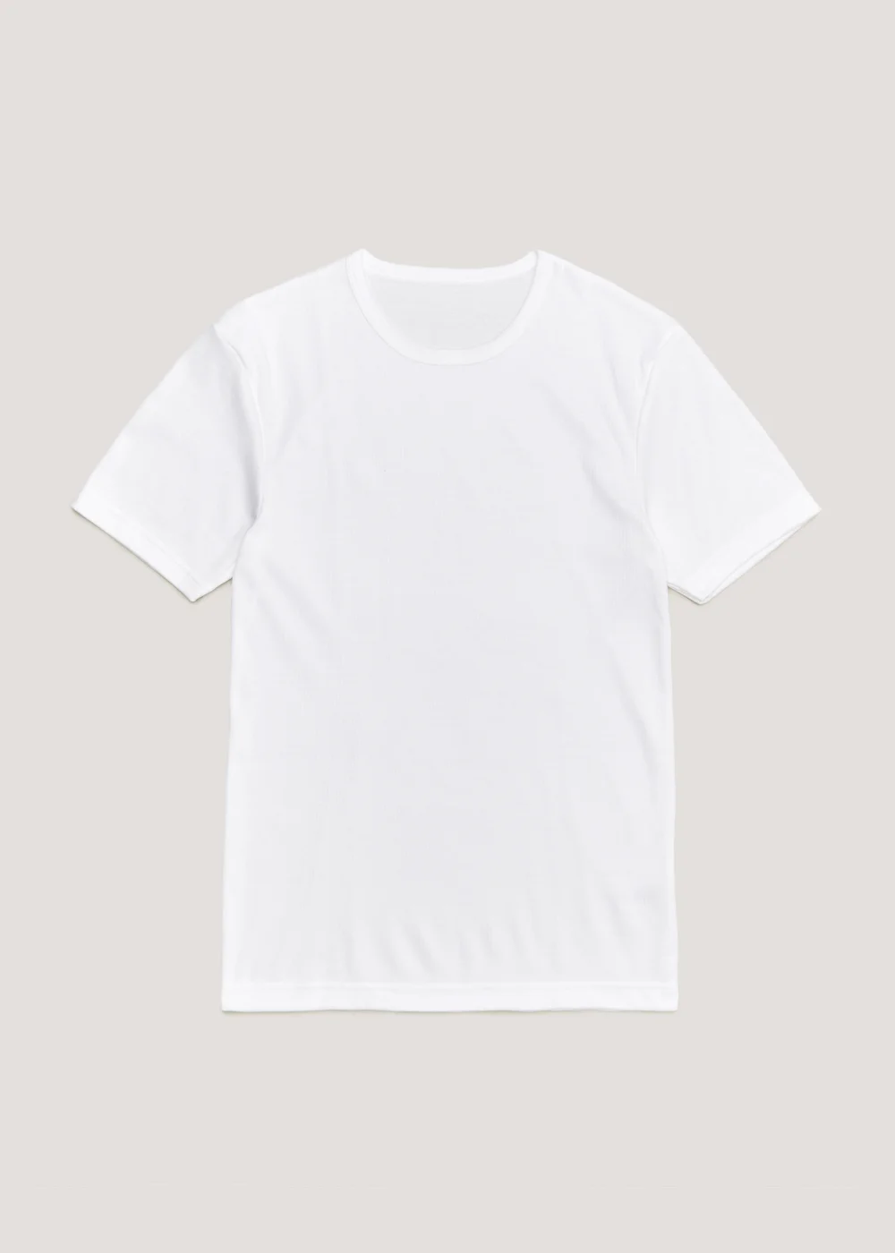 White Crew Neck Thermal T-Shirt - M Image 3