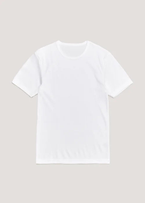 White Crew Neck Thermal T-Shirt - M Image 3