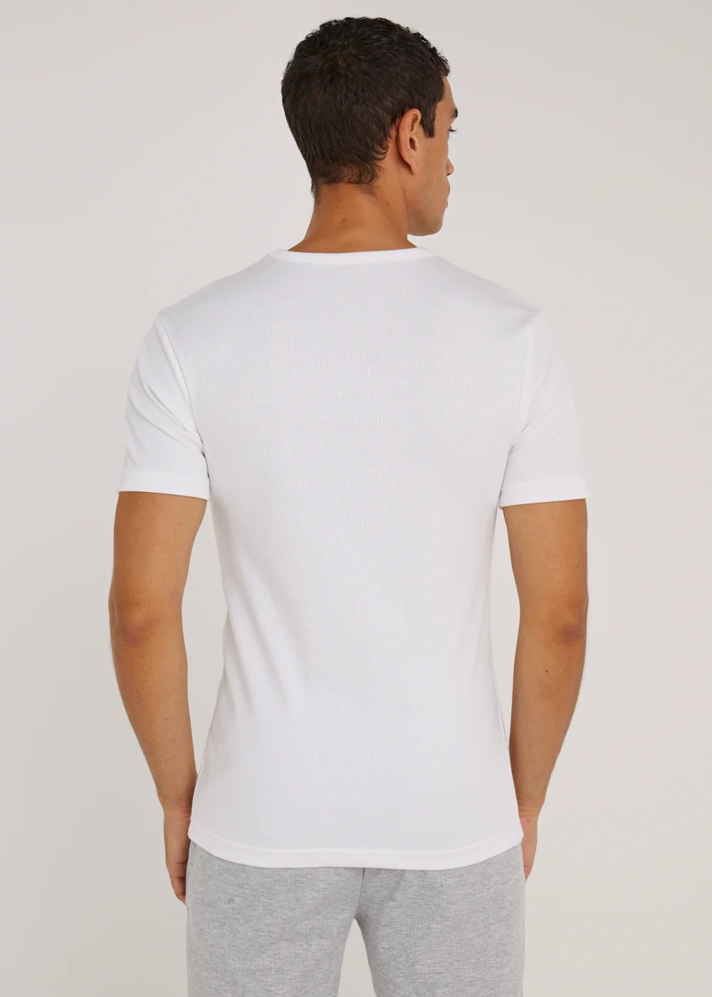 White Crew Neck Thermal T-Shirt - M Image 2