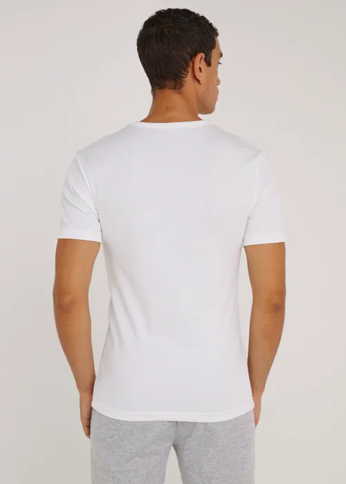 White Crew Neck Thermal T-Shirt - M Image 2
