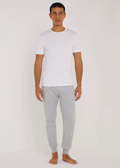 White Crew Neck Thermal T-Shirt - M Image 4
