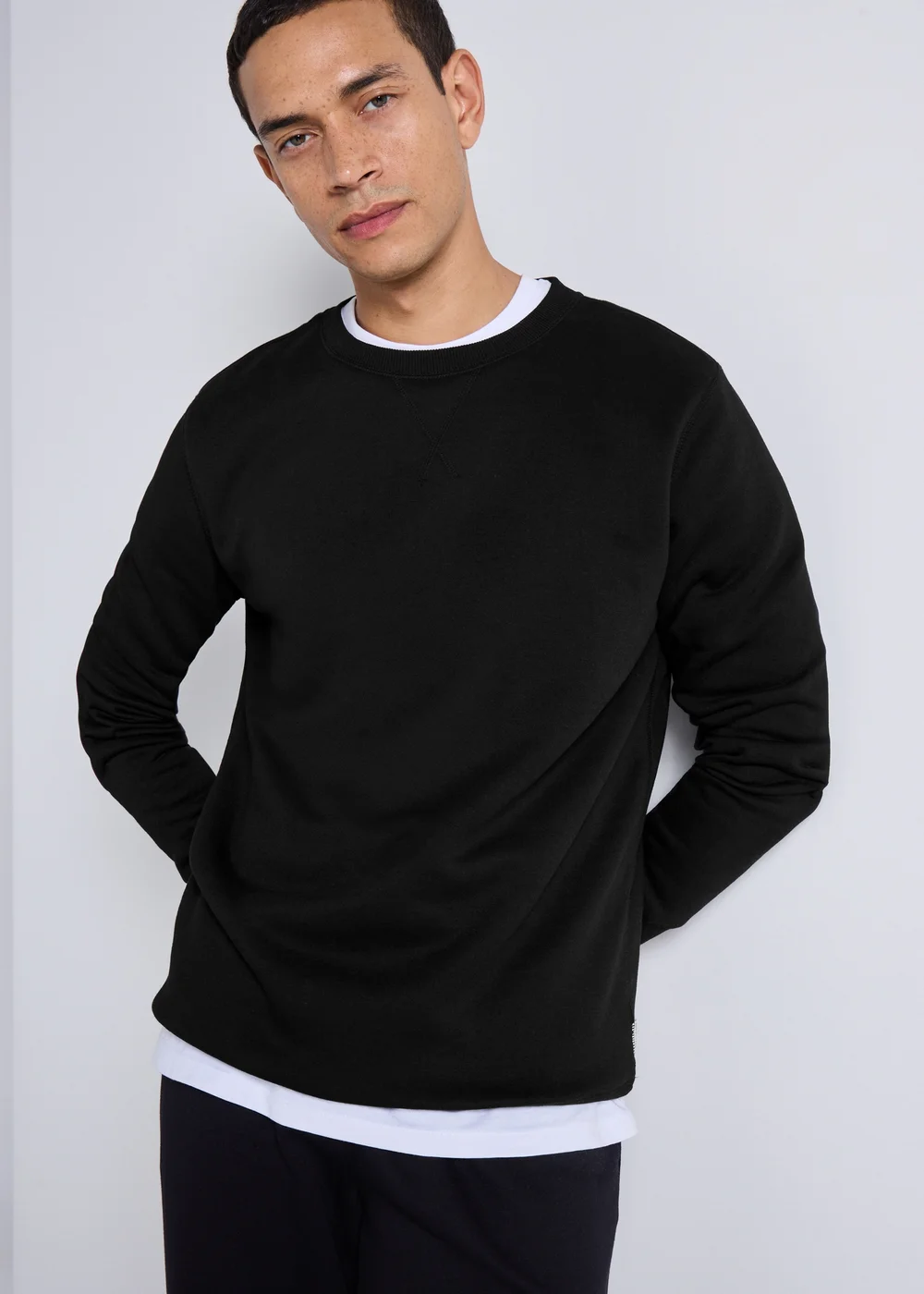 Black Essential Crew Neck Sweatshirt - S Image 1