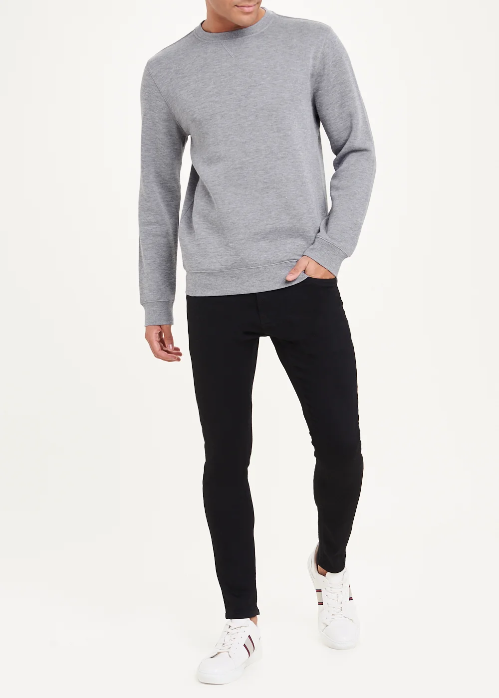 Grey Essential Crew Neck Sweatshirt - Small Image 7