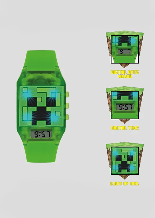Kids Green Minecraft Light Up Digital Watch (One Size) - One Size Image 5