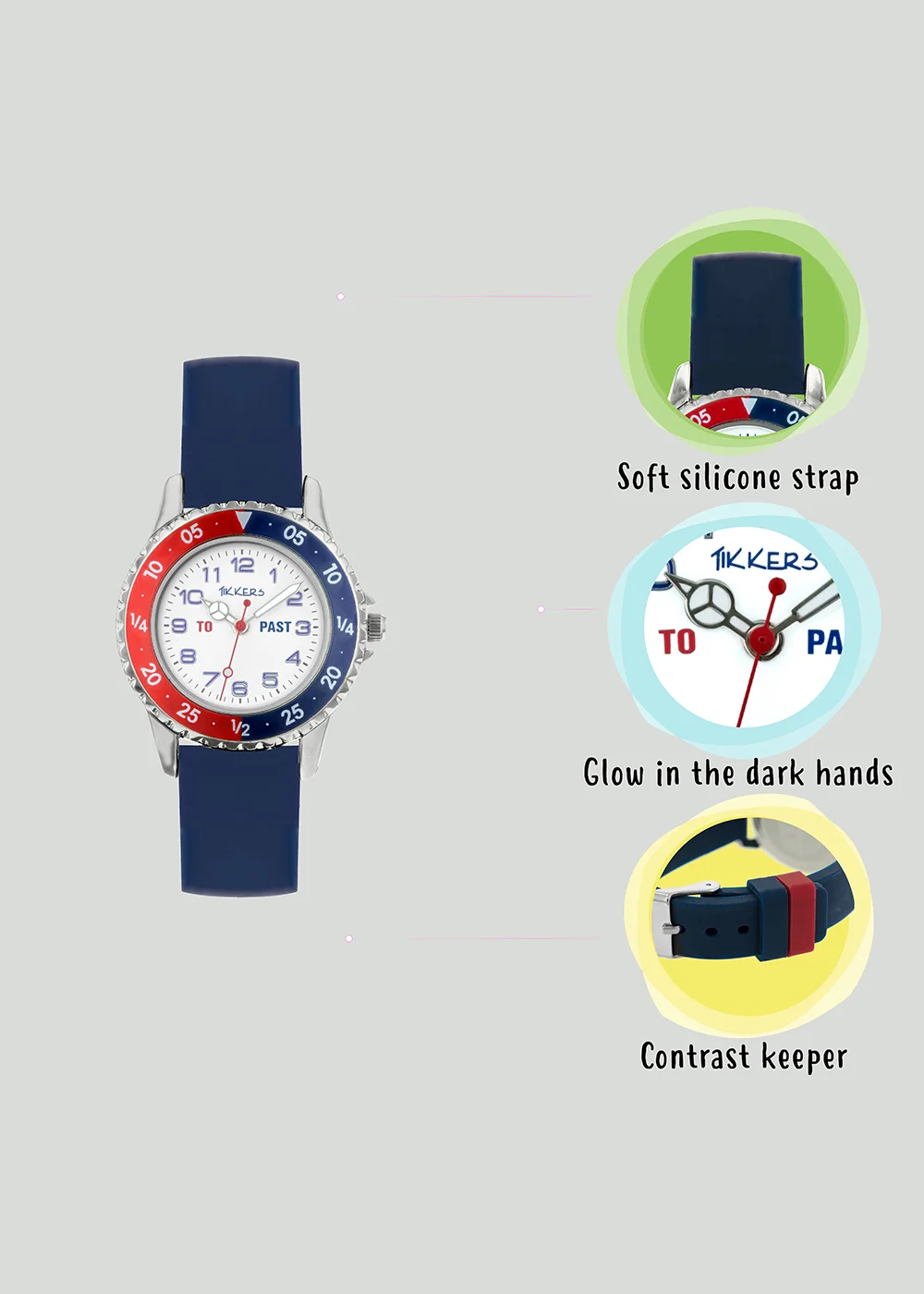 Kids Tikkers Blue Time Teacher Watch (One Size) - One Size Image 3