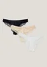 3 Pack Lace Trim Brazilian Knickers - Size 8 Image 5