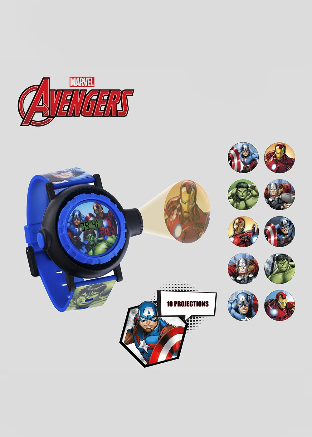 Kids Marvel Avengers Digital Projection Watch (One Size) - One Size Image 4