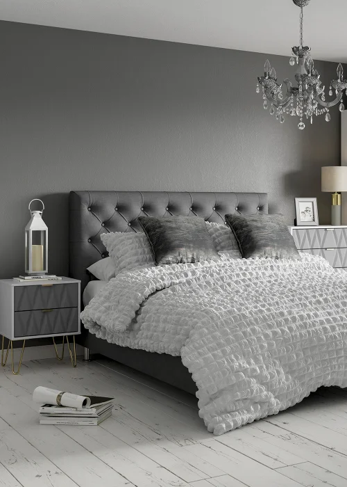 Grey Velvet Foil Cushion Image 2