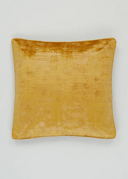 Ochre Velvet Foil Cushion Image 1