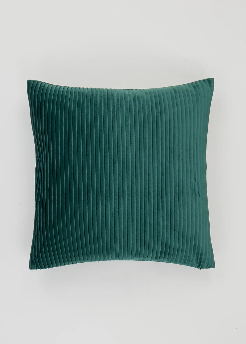 Green Pleated Velvet Cushion (50cm x 50cm) Image 1
