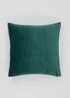 Green Pleated Velvet Cushion (50cm x 50cm) Image 1